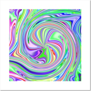 Colorful Round Candy Stripe Vortex Abstract Posters and Art